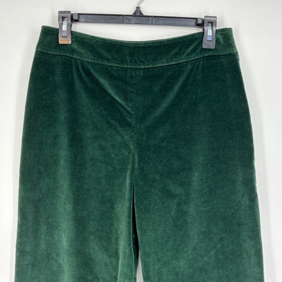 Talbots Womens PETITE Size 8P Corduroy Pants Dark Green Wide Leg Ankle Side Zip - Picture 2 of 8